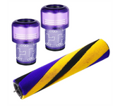 For Dyson V12 Detect Slim Roller Brushes, Vacuum Cleaner Roll Floor Nozzle Accessories with HEPA Filter