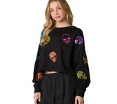Thick Pullover New In Warm Sequins Women's Sweatshirts Cold Autumn and Winter Female Top Nice Color Korean Fashion Designer E M