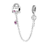 Sterling Silver 925 Dog Foot Pattern And Bone Safety Chain Fit 3mm Original Charm Bracelet Women Silver Pendant Bead Jewelry