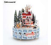 Microworld 3D Metal Puzzle Love Theme Music Box Model Kits DIY Jigsaw Desktop Decoration Toys Christmas Gifts For Girls Princess