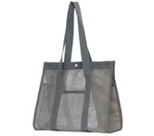Large-Capacity Mesh Beach Handbag Snaps Drawstring Travel Wash Tote Bag Lightweight with Handle Beach Toy Baskets Fitness
