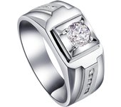 S925 authentic sterling silver simple classic four-claw opening adjustable ring men's trendy fashion wedding light luxury party music festival