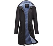Women's hooded striped top, spring and autumn long windbreaker