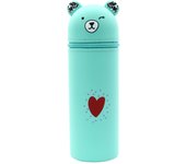 Makeup Brush Storage Silicone Cartoon Bear Pencil Case Soft Retractable Pencil Pouch Cute Animal Creative Stationery Box Student