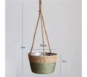 Straw flower pot hanging basket can be hung wall-mounted woven hanging pot flower device home decoration flower basket