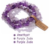 3pcs/set Natural Crystal Gem Stone Bracelet 5-8mm Irregular Amethysts Aquamarine Chips Beads Bracelets Women Men Elastic Jewelry