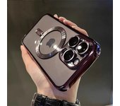 Funda de lujo magnética para iPhone 11 12 13 14 15 16 Pro Max A prueba de golpes, carga inalámbrica, silicona revestida