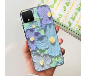 For Google Pixel 4 XL Phone Cover Mask Black Matte Silicone Coque CAPA For Pixel XL4 Jelly Luxury Flower Love Heart Painting Bag