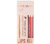 Lápiz Delineador de labios mate, taza antiadherente de larga duración, no se decolora, resistente al agua, terciopelo pigmentado, Kit de brillo de labios, Cosméticos de belleza, maquillaje Gif