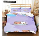 Kawaii Bubu and Dudu 3D Printing Anime Bedding Set Duvet Cover Comforter Bed Single Twin Full King Queen Size Bedding Set Kids
