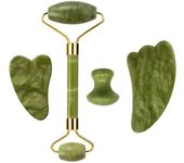Fashion 2/3/4Pcs Natural Rose Quartz Obsidian Jade Roller Gua Sha Stone Set Gouache Scraper Facial Lifting Anti-Wrinkle Skin Care Tools