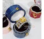 European and American light luxury colored gemstone open ring set high-end design imitation Sri Lanka sapphire ring female