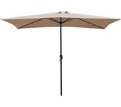 Sombrilla de Jardín Forro Anti UV 200 x 300cm. Parasol de Aluminio con Manivela, Toldo Rectangular para Patios y Terrazas. (Topo)