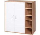 Armario Gabinete Consola Armario Bajo Mueble Organizador de Almacenaje Multiusos de Cocina Comedor Salón Baño con Puertas y Estantes Ajustables 80x32x91 cm