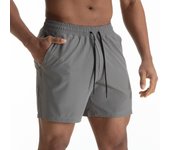 Pantalones cortos de deporte para hombre Mesh Splicing Casual Pants Quick Dry Running Pants Outdoor Fitness Basketball Pants Pocket Fitness Sports Shorts