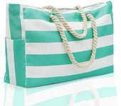 Beach Bags for Women Large Waterproof Tote Bag Zipper Beach Bags Sandproof Swim Pool Bag Large Tote Striped bag large capacity travel storage bag thick cotton portable shopping eco-friendly bag
