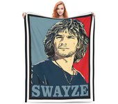 Throw Blanket Crazy For Swayze Patrick Swayze Retro Style Micro Fleece Blanket Four Sizes Cartoon Portable AntiPilling Blanket