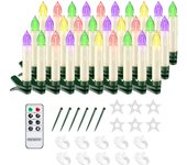 Velas LED para árbol de Navidad set de 30 luces multicolor