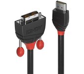 Lindy 36275 adaptador de cable de vídeo 10 m HDMI tipo A (Estándar) DVI-D Negro, Rojo