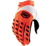 100% Airmatic Guantes de bicicleta - Blanco Naranja (M)