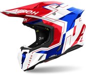 Airoh Twist 3 Dizzy Casco de motocross - Blanco Rojo Azul (S)