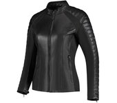 Rusty Stitches Donna Chaqueta de cuero para moto para mujer - Negro (38)