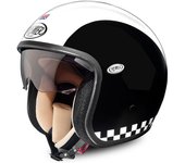 Premier Vintage Retro Casco de jet - Negro Blanco (XS)