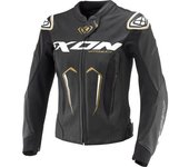 Ixon Vortex 3 Chaqueta de cuero para damas - Negro Blanco Oro (L)