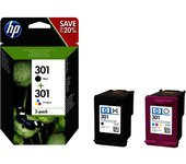 HP 301 Original Pack de 2 Negro|Tricolor | Cartucho de Tinta N9J72AE