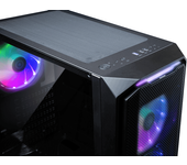 caja nfortec  torre gaming krater para pc con cristal templado y 4 ventiladores rgb de 120mm color negro negro