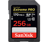 sandisk extreme pro sdxc card 256gb - 170mb s v30 uhs-i u3