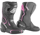 Bogotto Carta Race Botas de moto perforadas para damas - Negro Blanco Rosa (37)
