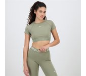 Nike Pro - Kaki - Camiseta Crop Top Mujer talla M