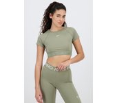 Nike Pro - Kaki - Camiseta Crop Top Mujer talla M