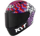 KYT NZ Race Savadori Replica Casco - Negro Turquesa Lila