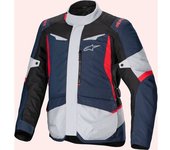 Alpinestars ST-1 Chaqueta textil de moto impermeable - Negro Rojo Azul (2XL)