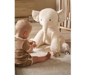 VERTBAUDET Peluche elefante grande de actividades BABYLON beige