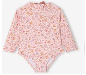 VERTBAUDET Bañador antirrayos UV de manga larga bebé niña rosa rosa pálido