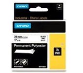 Dymo 1734523 (S0773830) IND Rhino cinta poliéster negro sobre blanco 24mm