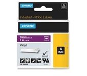 Dymo 1805428 IND Rhino cinta vinilo blanco sobre púrpura 24mm
