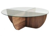 Dmora Mesa de café efecto madera nueces 90x90  cm