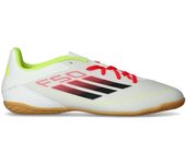 Adidas - Zapatilla de fútbol sala F50 Club IN, Unisex, White-Core Black-Solar Yellow, 11 UK