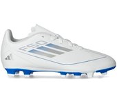 Adidas - Bota de fútbol F50 Club FG/MG Niño, Unisex, White-Silver Met-White, 33 EUR
