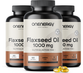OnEnergy 3x Aceite de semillas de linaza 1000 mg, en total 540 cápsulas blandas