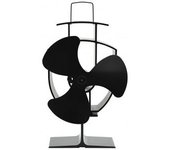 vidaXL Ventilador De Estufa Accionado Por Calor 3 Aspas Negro