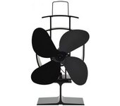 vidaXL Ventilador De Estufa Accionado Por Calor 4 Aspas Negro