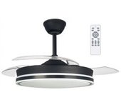 Wonderlamp Ventilador Led Aspas Plegables Surpino Negro Cct Dim (45w)