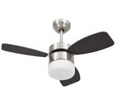 vidaXL Ventilador De Techo Con Luz Con Mando Marrón Oscuro 76 Cm
