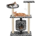 vidaXL Rascador Para Gatos Con Poste De Sisal 95 Cm Huellas Gris