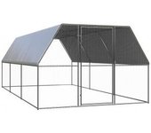 vidaXL Jaula Gallinero De Exterior De Acero Galvanizado 3x6x2 M